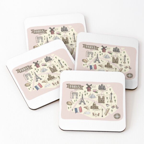 Item preview, Map of Paris - Pink designed and sold by Those Pencil Shavings.