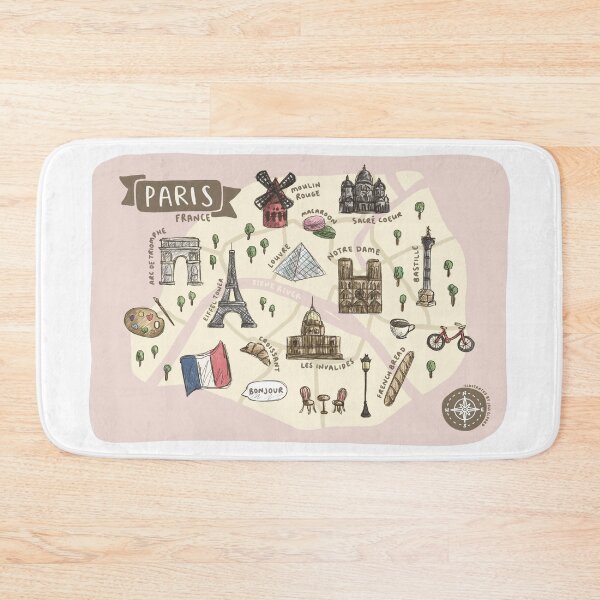 Item preview, Map of Paris - Pink designed and sold by Those Pencil Shavings.