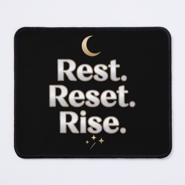 Item preview, Rest Reset Rise Motivational Quote for Mental Health and Wellness designed and sold by PunchDrop.