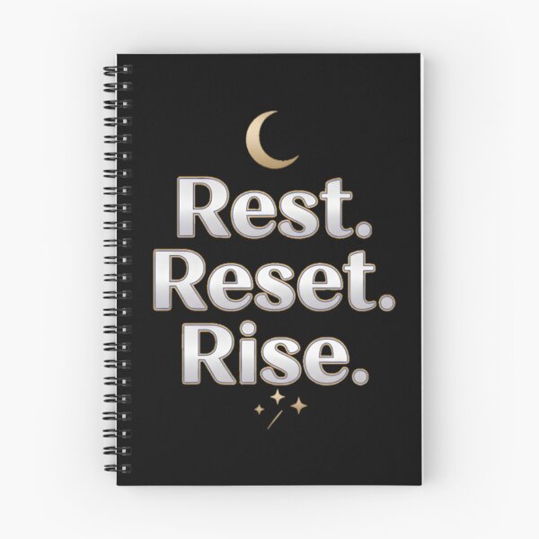 Item preview, Rest Reset Rise Motivational Quote for Mental Health and Wellness designed and sold by PunchDrop.