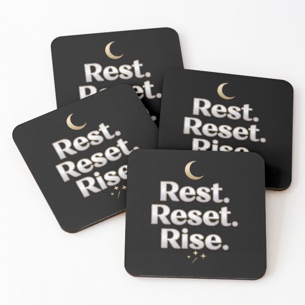 Item preview, Rest Reset Rise Motivational Quote for Mental Health and Wellness designed and sold by PunchDrop.