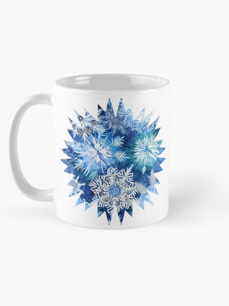 Thumbnail 5 of 6, Coffee Mug, Blue Snowflake designed and sold by gracefullizard.