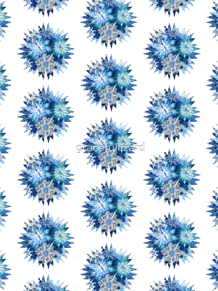 Thumbnail 5 of 5, A-Line Dress, Blue Snowflake designed and sold by gracefullizard.
