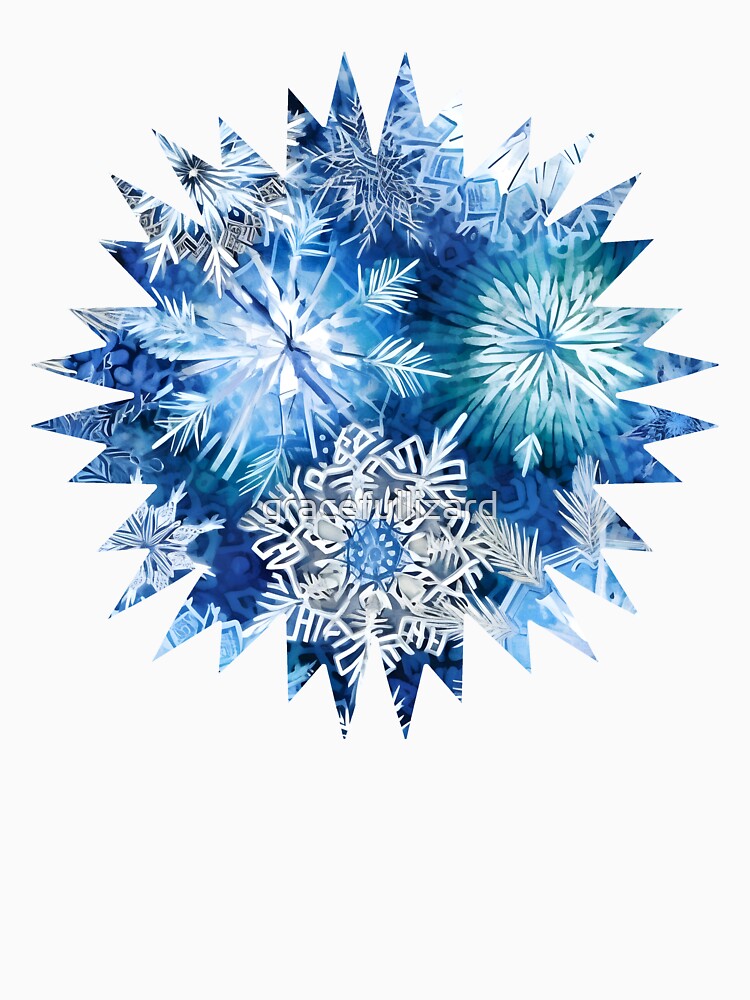 Thumbnail 6 of 6, Pullover Hoodie, Blue Snowflake designed and sold by gracefullizard.