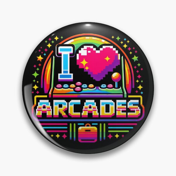 Artikelvorschau, Retro Arcade Lovers Pixel Art – I Heart Arcades Rainbow Design. entworfen und verkauft von The-T-In-Retro.