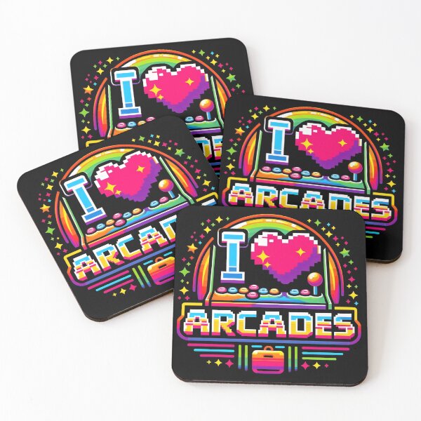 Item preview, Retro Arcade Lovers Pixel Art – I Heart Arcades Rainbow Design. designed and sold by The-T-In-Retro.
