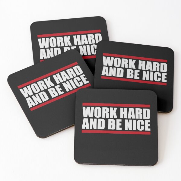 Item preview, Quote Work Hard Be Nice Motivational Positive Mind designed and sold by shirt-o-mat.