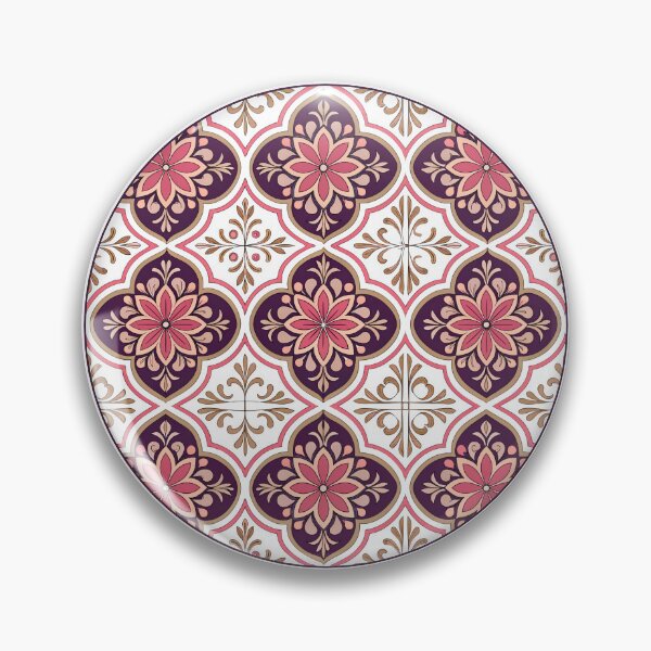 Item preview, Portuguese SpanishTiles Floral Pattern Pink Purple designed and sold by TackyTime.
