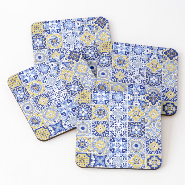 Item preview, Spanish tiles blue and yellow designed and sold by AgaDesignStudio.