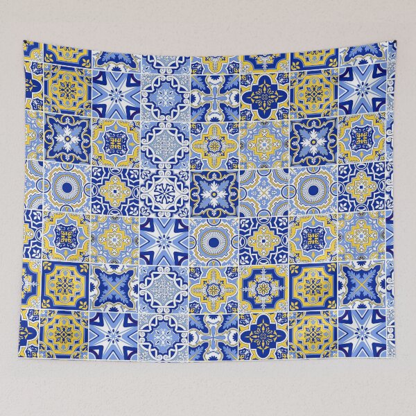 Item preview, Spanish tiles blue and yellow designed and sold by AgaDesignStudio.