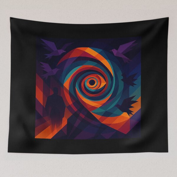 Item preview, EYE OF MAJESTY | Suspence Unique Owlic Cubist Colorful Design | Vertigo Birds Fan Art Cinema Hitchcock Inspired Expression Art designed and sold by Owlic.artwear.