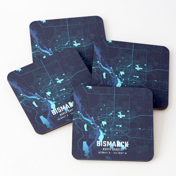 Item preview, Bismarck Midnight City Map designed and sold by HomeLivingCo.