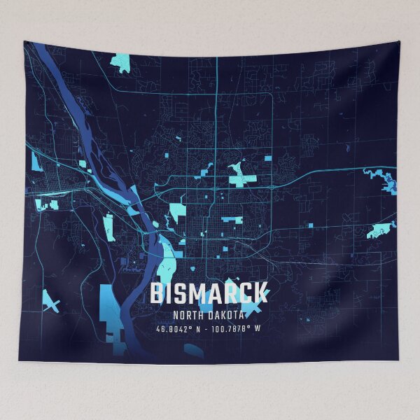 Item preview, Bismarck Midnight City Map designed and sold by HomeLivingCo.