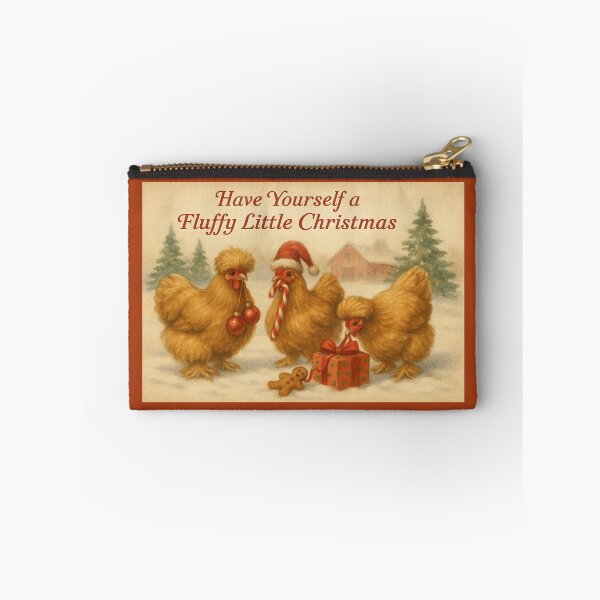 Item preview, Cochin Chickens Christmas  with gingerbread man and presents designed and sold by Meandmyshop.