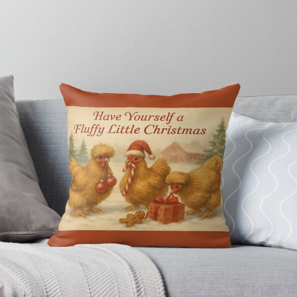 Item preview, Cochin Chickens Christmas  with gingerbread man and presents designed and sold by Meandmyshop.