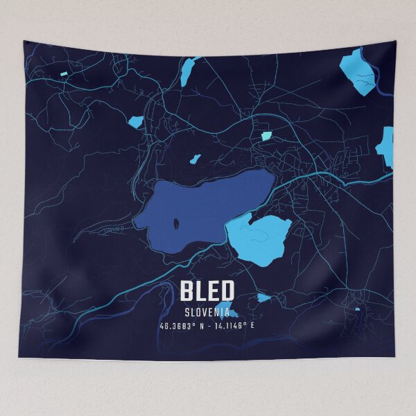 Item preview, Bled Midnight City Map designed and sold by HomeLivingCo.