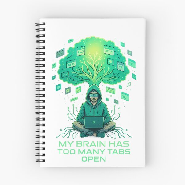 Item preview, Solarpunk Hacker Garden – My Brain Has Too Many Tabs Open T-Shirt designed and sold by darkan1.