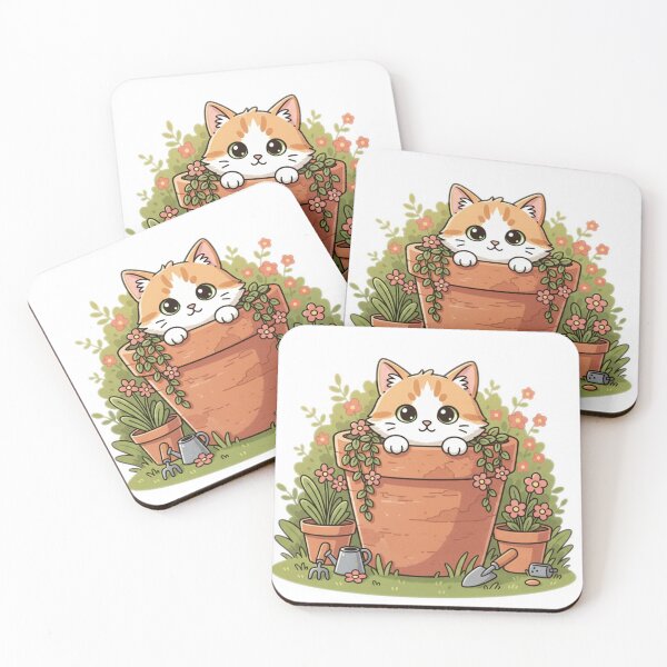 Item preview, Potted Cat - The purr-fect addition to any garden designed and sold by Goth-Creative Hub.