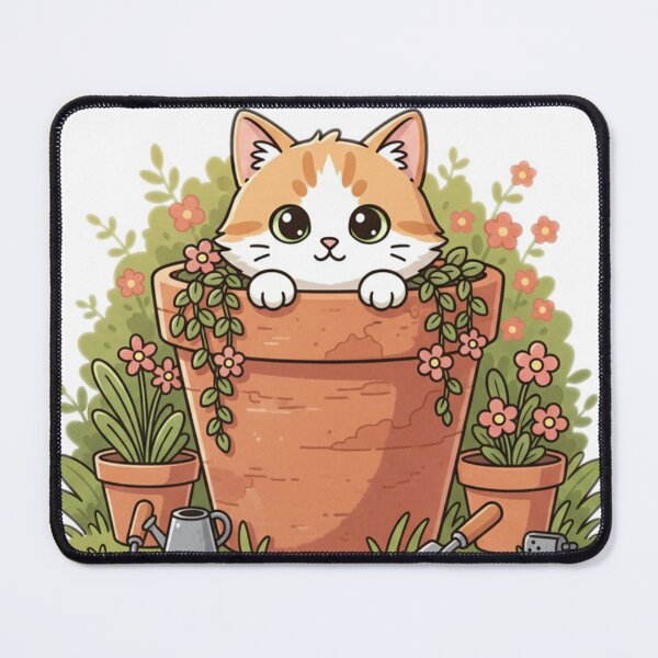 Item preview, Potted Cat - The purr-fect addition to any garden designed and sold by Goth-Creative Hub.