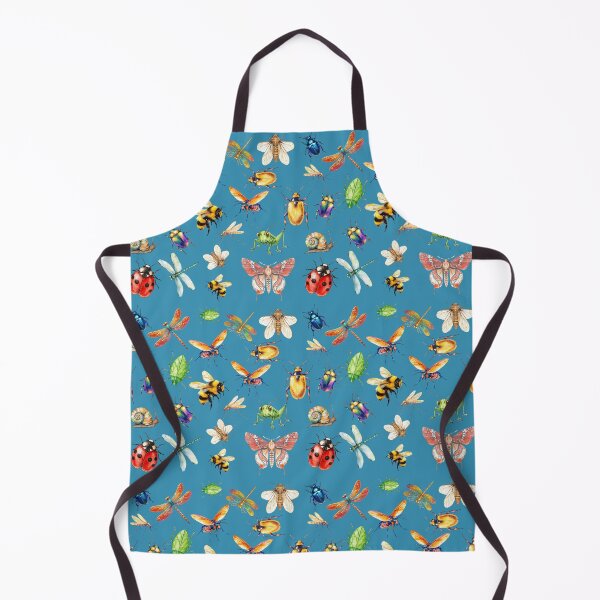 Item preview, Colorful Insects Pattern – Vintage Botanical Bugs & Butterflies Art - BLUE designed and sold by PAPIRO SIGLO XXI.