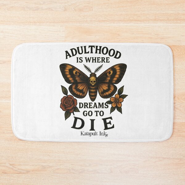 Item preview,  “Adulthood Is Where Dreams Go to Die” — Neo-Traditional Tiger Moth Tee designed and sold by Katapultink.