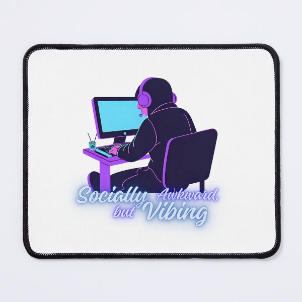 Item preview, Socially Awkward But Vibing | Introvert Gamer Vibes designed and sold by Cute and Funny.