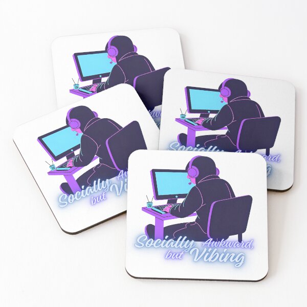 Item preview, Socially Awkward But Vibing | Introvert Gamer Vibes designed and sold by Cute and Funny.