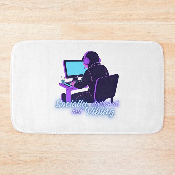 Item preview, Socially Awkward But Vibing | Introvert Gamer Vibes designed and sold by Cute and Funny.