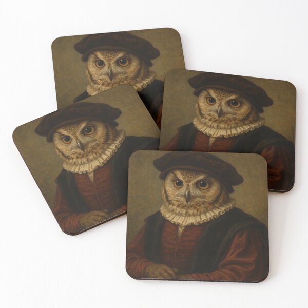 Item preview, Renaissance Owl Scholar Portrait designed and sold by SassyArtistry.