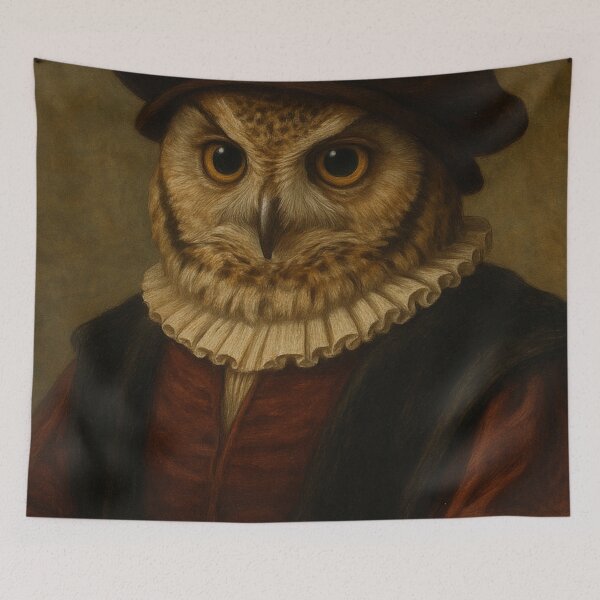 Item preview, Renaissance Owl Scholar Portrait designed and sold by SassyArtistry.