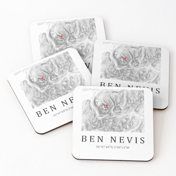 Item preview, Ben Nevis Scotland Mountain Map Print - Scottish Munro Topographic Art Gift for Hikers designed and sold by Loom on the Loch.