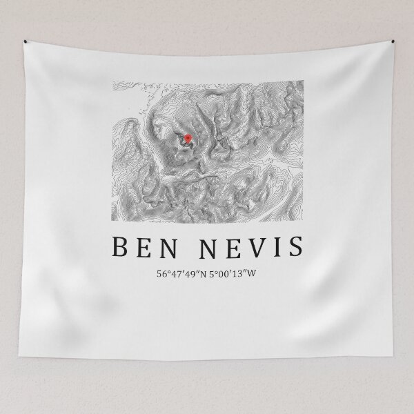 Item preview, Ben Nevis Scotland Mountain Map Print - Scottish Munro Topographic Art Gift for Hikers designed and sold by Loom on the Loch.