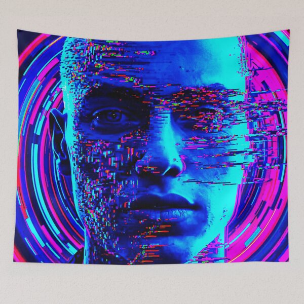 Item preview, Glitched Reality – Vaporwave RGB Portrait in Digital Pixels designed and sold by mag-graphic.