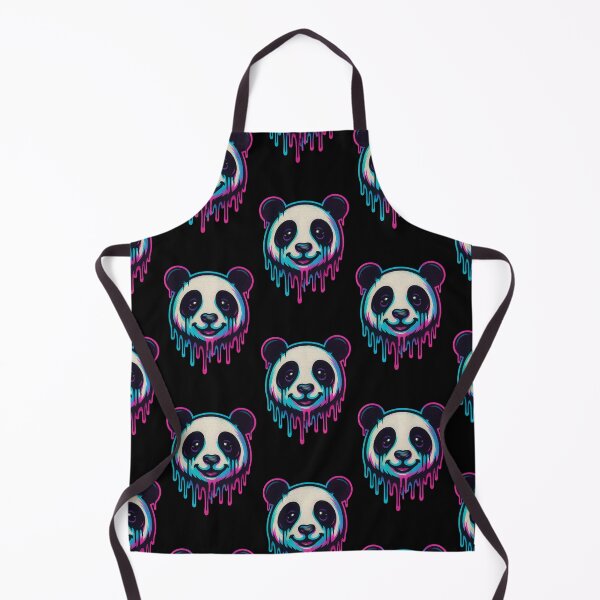 Item preview, Neon Drip Panda Head – Vibrant panda black edition designed and sold by Dreamy Panda Studio .