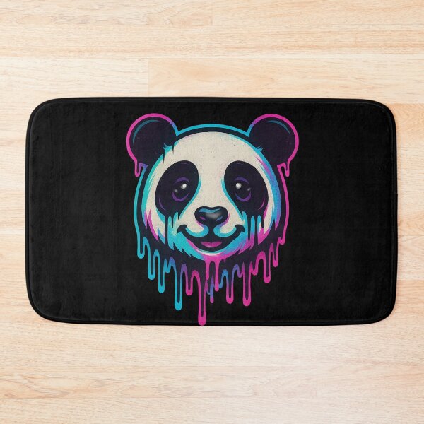 Item preview, Neon Drip Panda Head – Vibrant panda black edition  designed and sold by Dreamy Panda Studio .