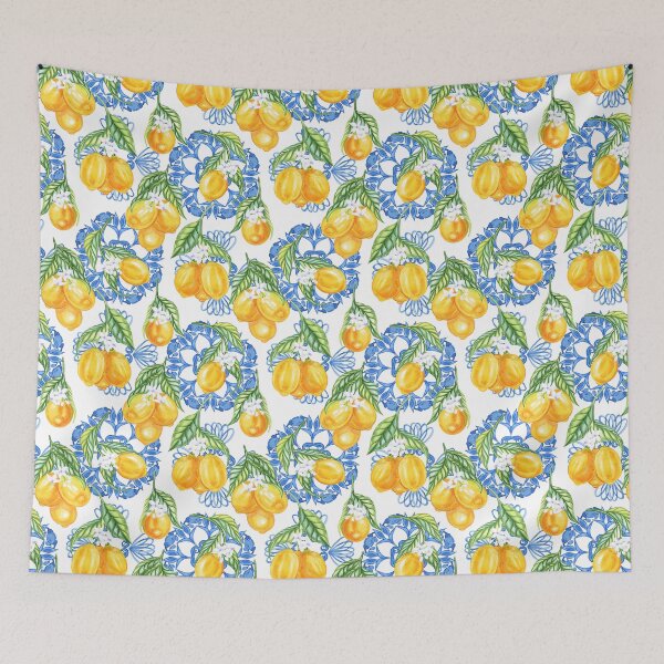 Item preview, Mediterranean lemon and tiles design  designed and sold by AgaDesignStudio.