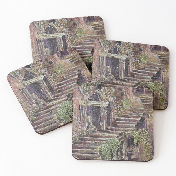 Item preview, Romantic Stairs - warm hues castle ruins designed and sold by JoyfulNiftyArt.