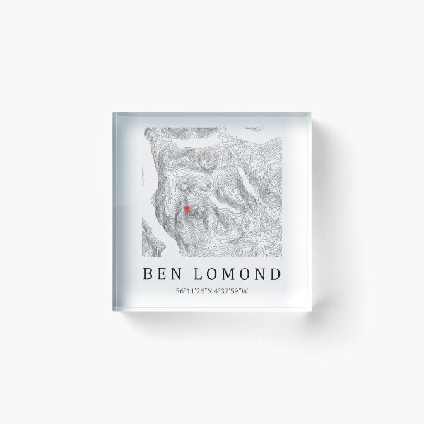 Item preview, Ben Lomond Scotland Mountain Map Print - Scottish Munro Topographic Art Gift for Hikers designed and sold by Loom on the Loch.