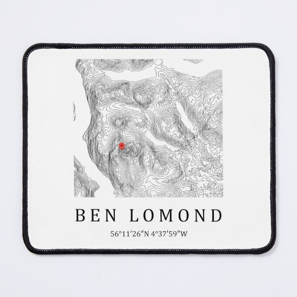 Item preview, Ben Lomond Scotland Mountain Map Print - Scottish Munro Topographic Art Gift for Hikers designed and sold by Loom on the Loch.