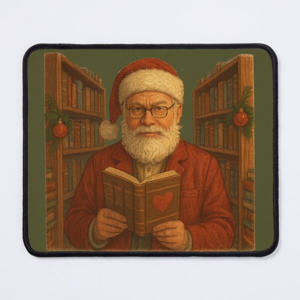 Item preview, The Librarian Claus - Santa in the Holiday Book Haven designed and sold by I AM BRO.