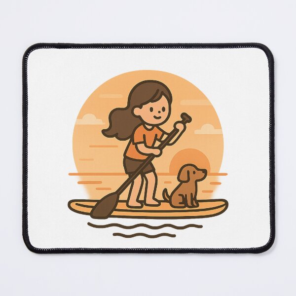 Item preview, Girl and Dog on Stand Up Paddle Board designed and sold by SassyArtistry.