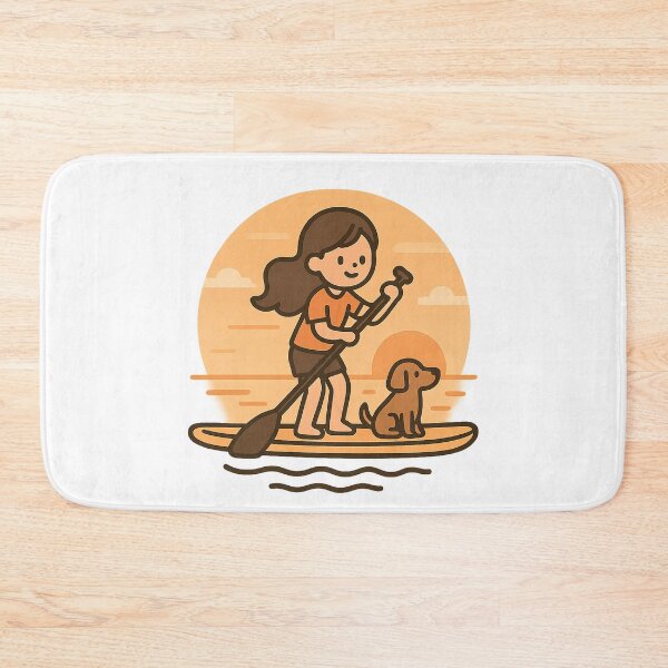 Item preview, Girl and Dog on Stand Up Paddle Board designed and sold by SassyArtistry.