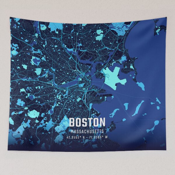 Item preview, Boston Midnight City Map designed and sold by HomeLivingCo.