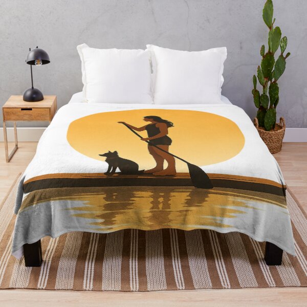 Item preview, Woman and Dog on Stand Up Paddle Board at Sunset designed and sold by SassyArtistry.