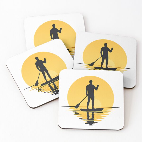 Item preview, Man silhouette Paddle Boarding at Sunset designed and sold by SassyArtistry.