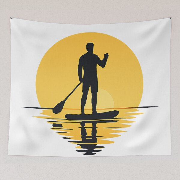 Item preview, Man silhouette Paddle Boarding at Sunset designed and sold by SassyArtistry.