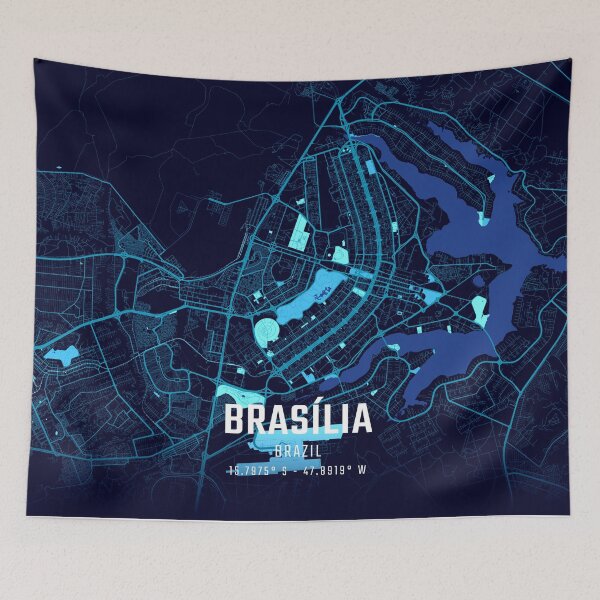 Item preview, Brasília Midnight City Map designed and sold by HomeLivingCo.