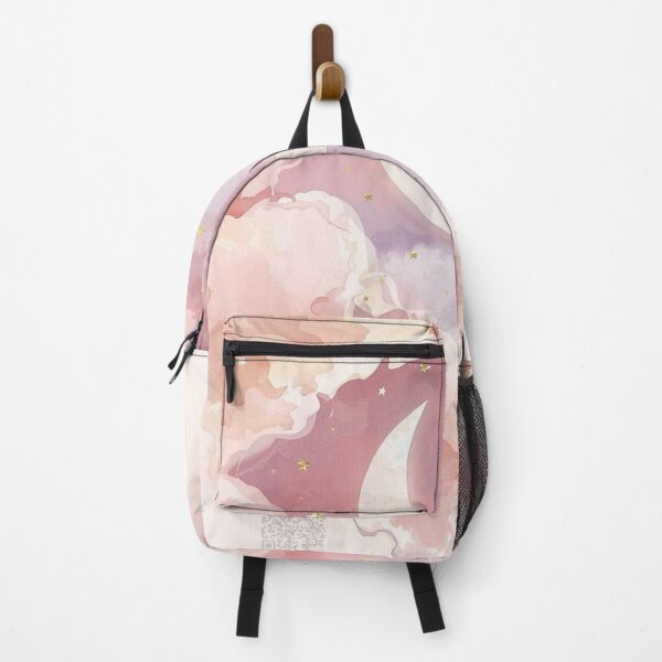 Item preview, Pink Cloud & Moon Watercolor – QR Lullaby Playlist (30 Soothing Songs) designed and sold by Esterlane.