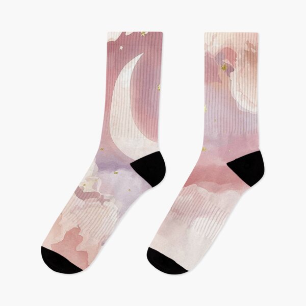 Item preview, Pink Cloud & Moon Watercolor – QR Lullaby Playlist (30 Soothing Songs) designed and sold by Esterlane.