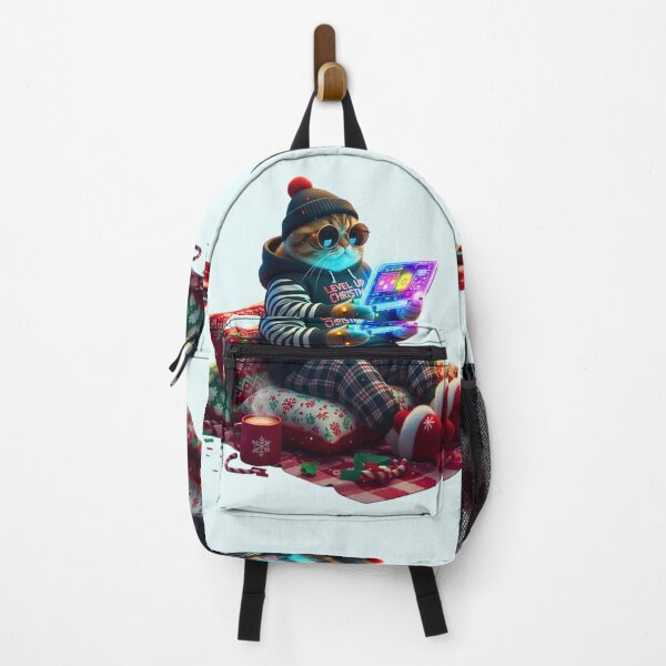 Item preview, Gamer Cat Christmas | Cool Cat Playing Video Games | Level Up Christmas Hoodie designed and sold by E-SarnEdge.